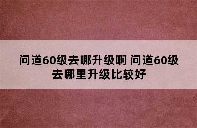 问道60级去哪升级啊 问道60级去哪里升级比较好